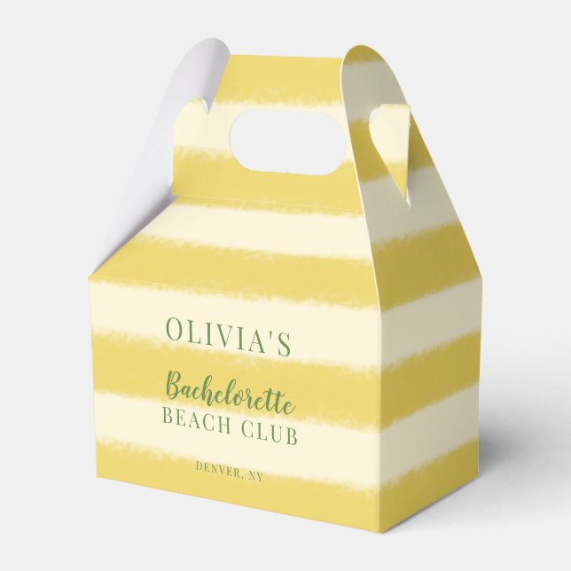 Caja Para Regalos Bachelorette de verano amarilla y verde (Front Side)