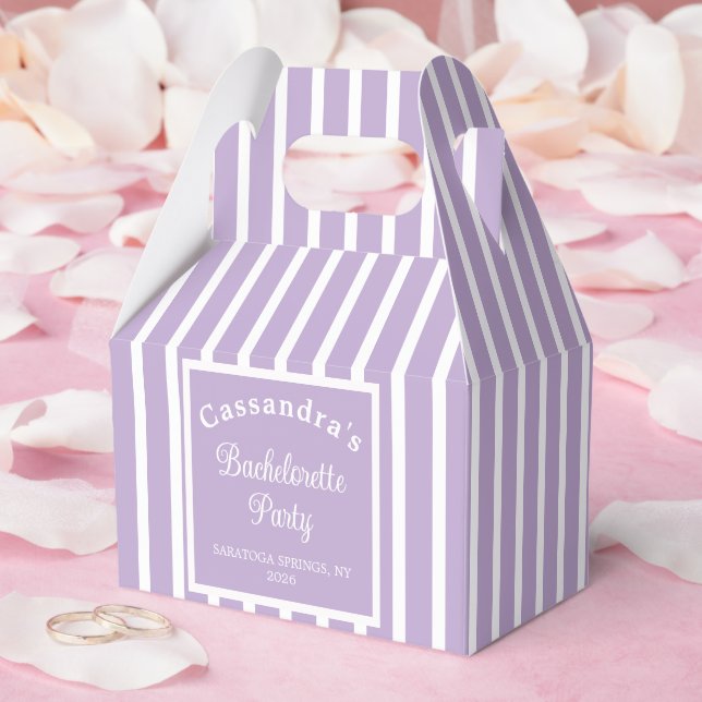 Caja Para Regalos Bachelorette Party Retro Modern LightPurple Classy (Boda)