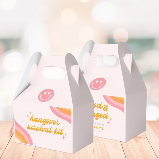 Caja Para Regalos Bachelorette rosa y Naranja deslucida y comprometi (Subido por el creador)