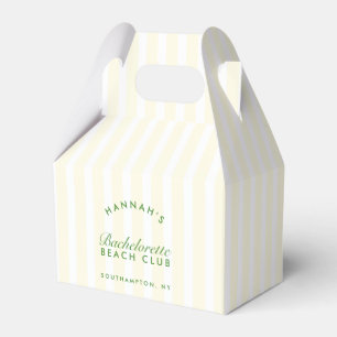 Caja Para Regalos Bachelorette verde y amarilla retro moderno