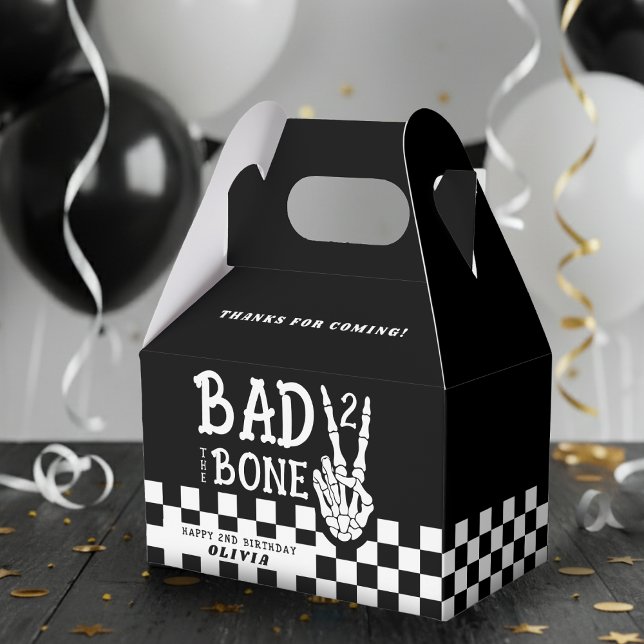 Caja Para Regalos Bad 2 the Bone Skeleton 2nd Birthday Party (Bad 2 the Bone Skeleton 2nd Birthday Party Favor Boxes
)