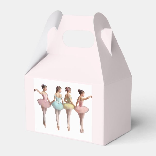 Caja Para Regalos Bailarinas con tutús de colores suaves (Front Side)