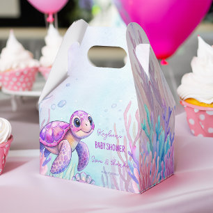 Caja Para Regalos Bajo el mar chicas de ducha de tortugas moradas