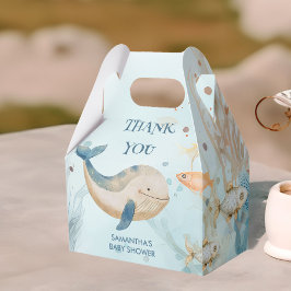 Caja Para Regalos Bajo el mar Coral y el Baby Shower de ballenas