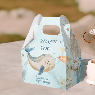 Caja Para Regalos Bajo el mar Coral y el Baby Shower de ballenas