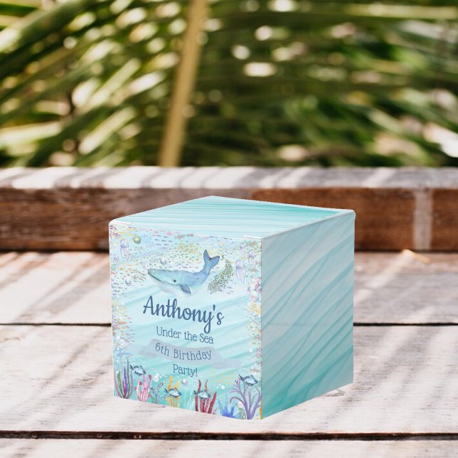 Caja Para Regalos Bajo el mar Cualquier Cumpleaños De Edad (Subido por el creador)