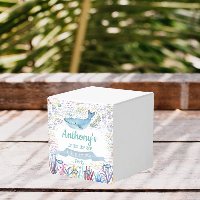 Caja Para Regalos Bajo el mar Cualquier Cumpleaños De Edad (Subido por el creador)