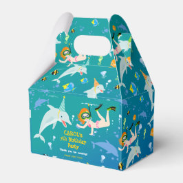 Caja Para Regalos Bajo el mar delfines y fiesta de cumpleaños chica