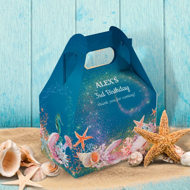 Caja Para Regalos Bajo el mar Nautical Seahorse Birthday Party (Subido por el creador)