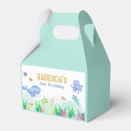 Caja Para Regalos Bajo el mar Nautical Whale Turtle Birthday