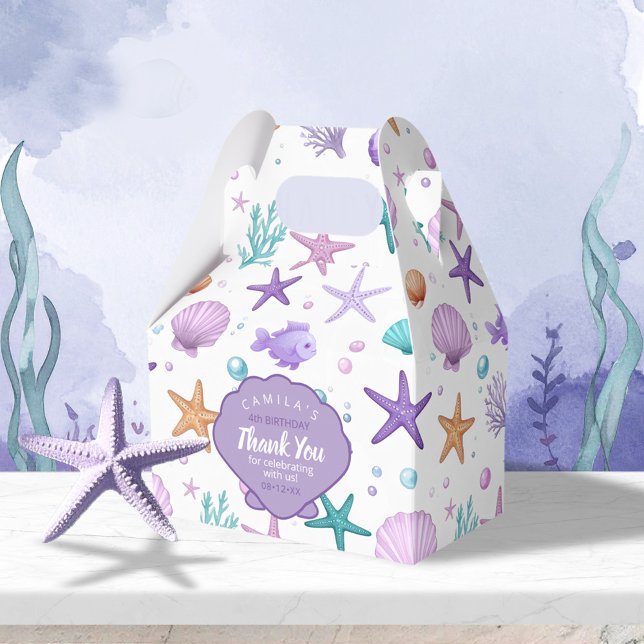 Caja Para Regalos Bajo el patrón de la vida marina en el mar Gracias (Subido por el creador)