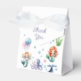 Caja Para Regalos Bajo la Fiesta del Cumpleaños de la Sirena de Mar