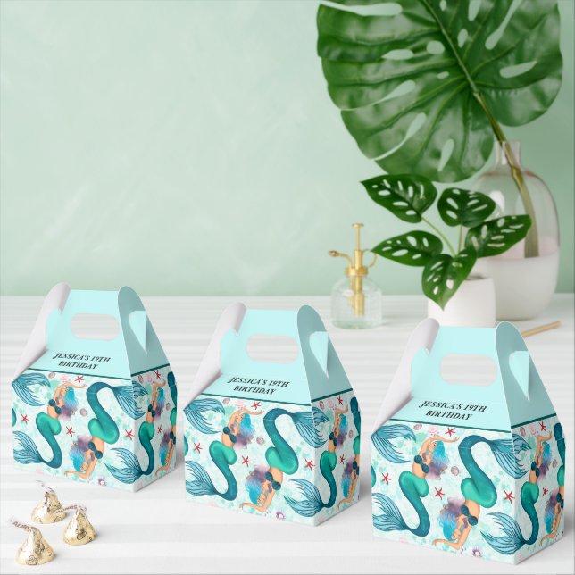 Caja Para Regalos Bajo la Sirena Mar Océano Púrpura Turquesa (Múltiple)