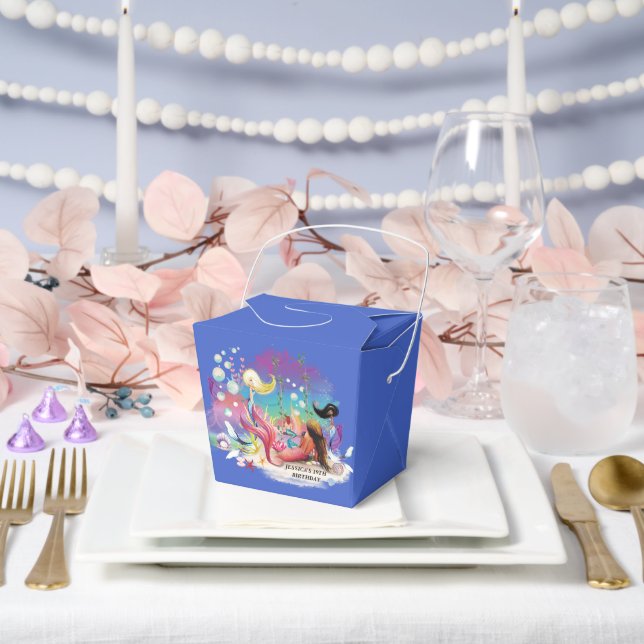 Caja Para Regalos Bajo la Sirena Mar Océano Púrpura Turquesa (Boda)