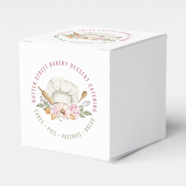 Caja Para Regalos Baker Pastry Chef Acuarela Baking Utensis (Costado Anverso)