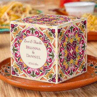 Caja Para Regalos baldosa rosa Talavera costumbre de boda mexicana v