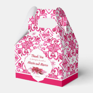 Caja Para Regalos Baldosas mágicas Fuchsia Majolica personalizadas