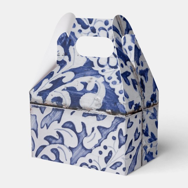 Caja Para Regalos Baldosas portuguesas - Azulejo Floral azul y blanc (Front Side)