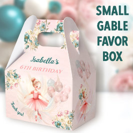 Caja Para Regalos Ballerina Blond Hair Chica Floral Rosa Cumpleaños