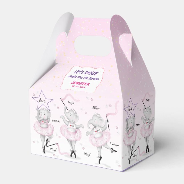 Caja Para Regalos Ballerina Elephant Dance Recital (Front Side)