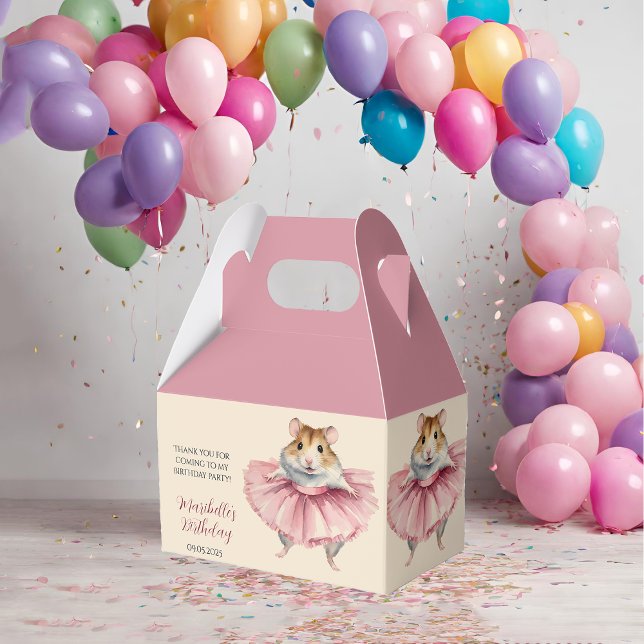 Caja Para Regalos Ballerina Hamster Girls Birthday Party (Subido por el creador)