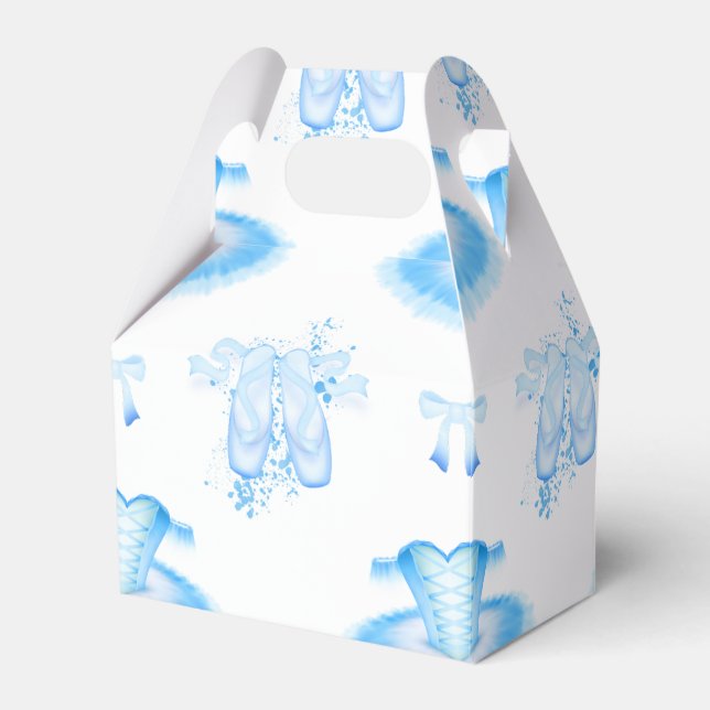 Caja Para Regalos Ballet Azul Cumpleaños Tutu y Pointe Shoes (Front Side)