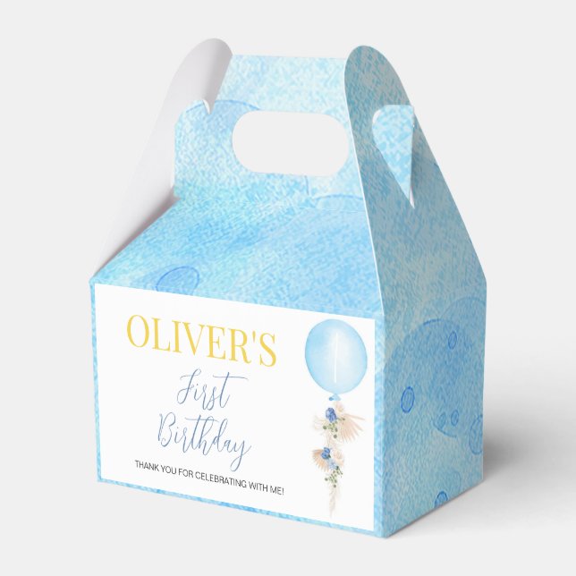 Caja Para Regalos Balloon Boy Birthday Favor Box (Front Side)