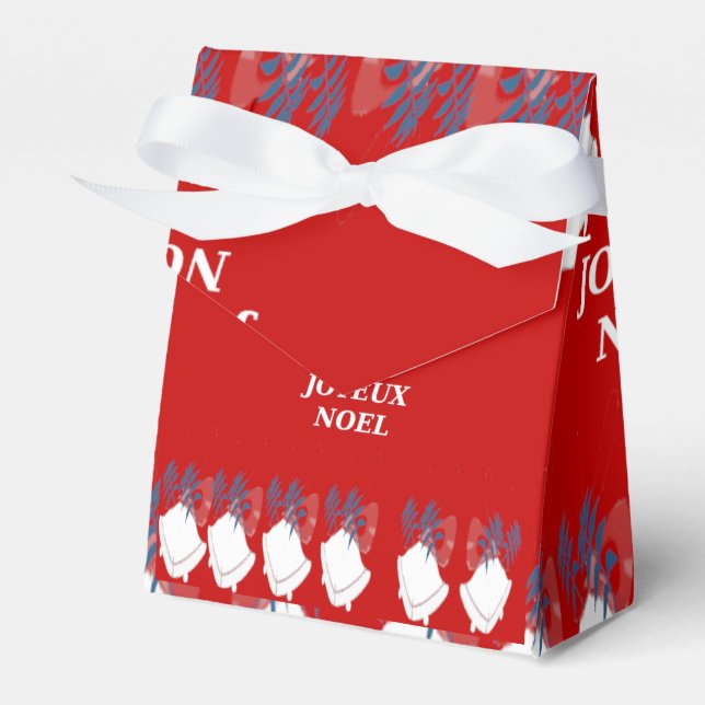 Caja Para Regalos Ballotins Ballotin Cadeau Cloches Joyeux Noël Roug (Front Side)