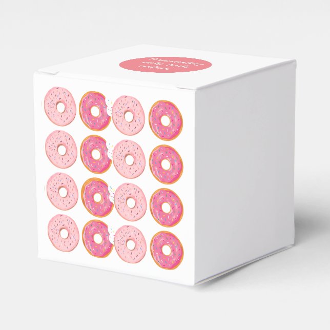 Caja Para Regalos Ballotins Donuts Rose (Costado Anverso)