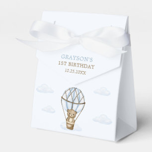 Caja Para Regalos Balón de aire caliente de oso azul Niños primer cu