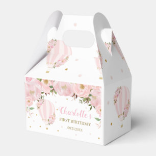Caja Para Regalos Balón de aire caliente Rubor Pink Floral Foto Gra