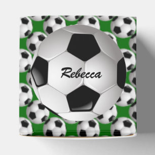 Caja Para Regalos Balón de fútbol personalizado en patrón de fútbol