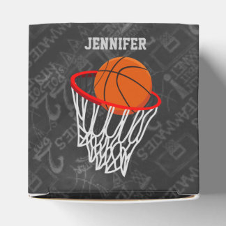 Caja Para Regalos Baloncesto de Chalkboard y Hoop personalizados
