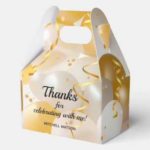 Caja Para Regalos Balones blancos de oro de cumpleaños gran Fiesta d