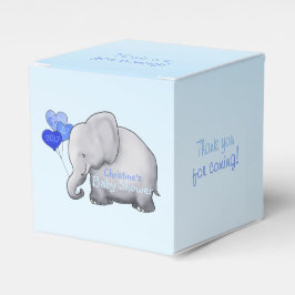 Caja Para Regalos Balones de corazón lindo Elefante Bebé azul ducha