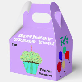 Caja Para Regalos Balones de Cumpleaños Pastel Verde Gracias Nombre