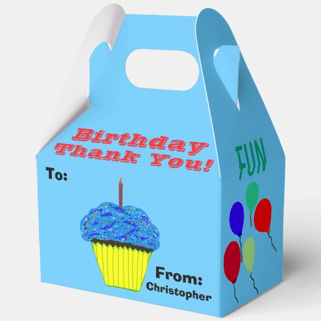 Caja Para Regalos Balones divertidos de cumpleaños Gracias por tu no (Reverso )