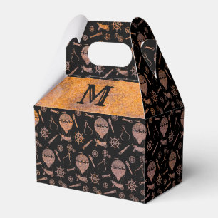 Caja Para Regalos Balones rustos de Steampunk Monograma Gable