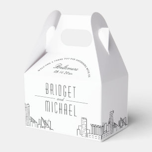 Caja Para Regalos Baltimore Deco Skyline Boda   Nombres únicos
