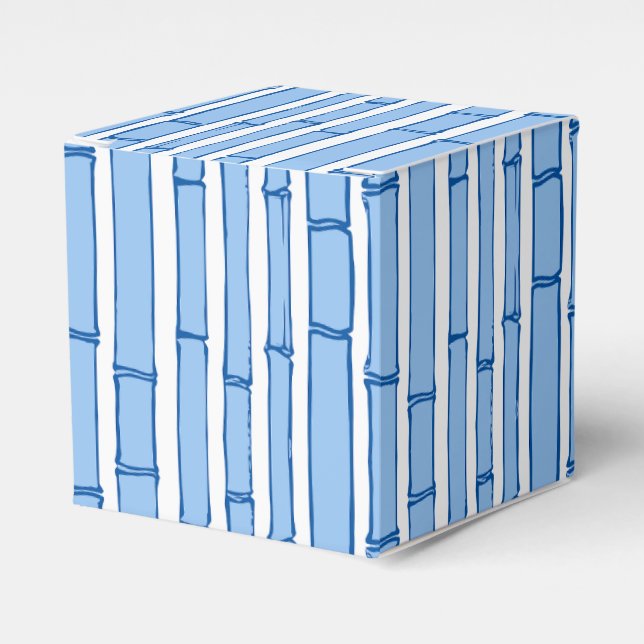Caja Para Regalos Bambooey Raya de Bambú en Porcelana Azul (Costado Anverso)
