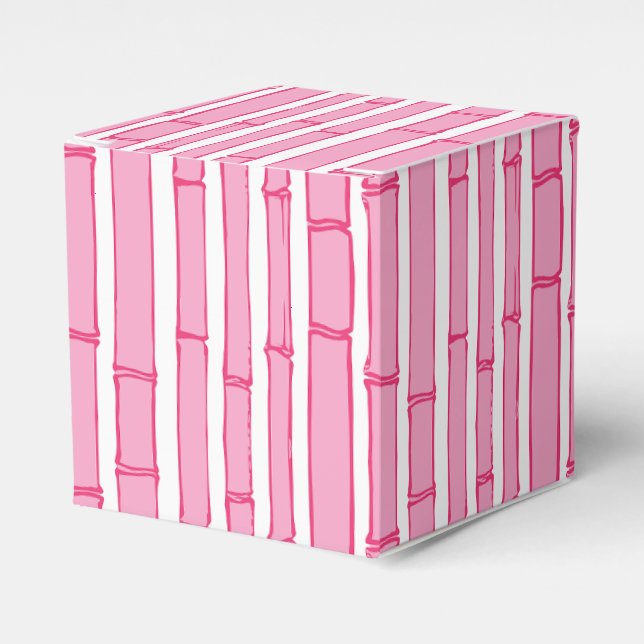 Caja Para Regalos Bambooey Raya de Bambú en Rosa (Costado Anverso)