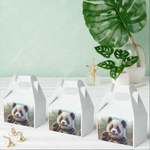 Caja Para Regalos Bambú de oso panda adorable