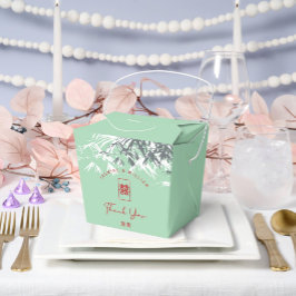 Caja Para Regalos Bambú verde de menta deja Boda chino Xi doble