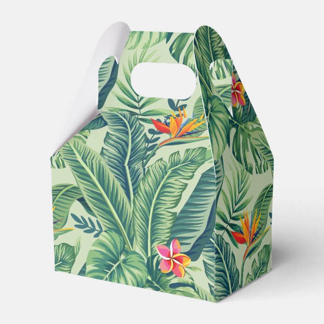 Caja Para Regalos Banana tropical Monstera Palm Leaves & Flores (Reverso)