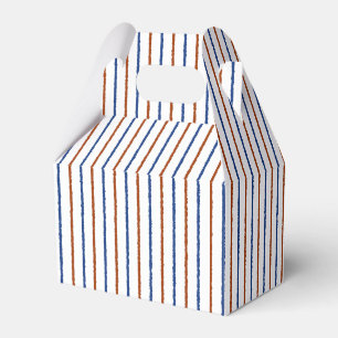 Caja Para Regalos Bandas azules marrón y naval con líneas desigual