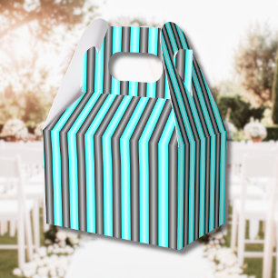 Caja Para Regalos Bandas de efecto Metalizado moderno Neon Blue y Bl
