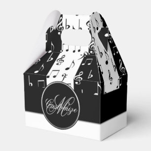 Caja Para Regalos Bandas musicales monogramadas en blanco y negro 2