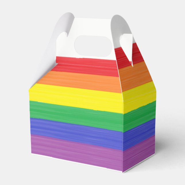 Caja Para Regalos Bandera arcoiris pintada (Reverso)