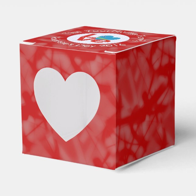 Caja Para Regalos Bandera Arubana Amor Rojo Corazón (Anverso)