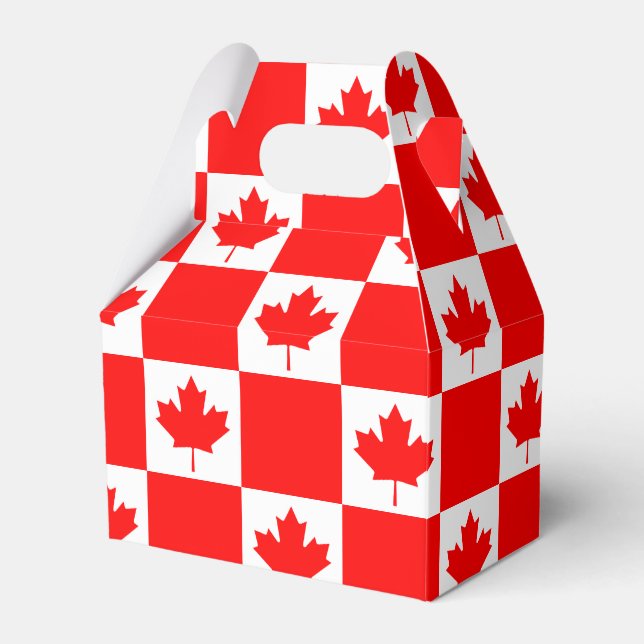 Caja Para Regalos Bandera canadiense Favor Box para el fiesta del Dí (Front Side)